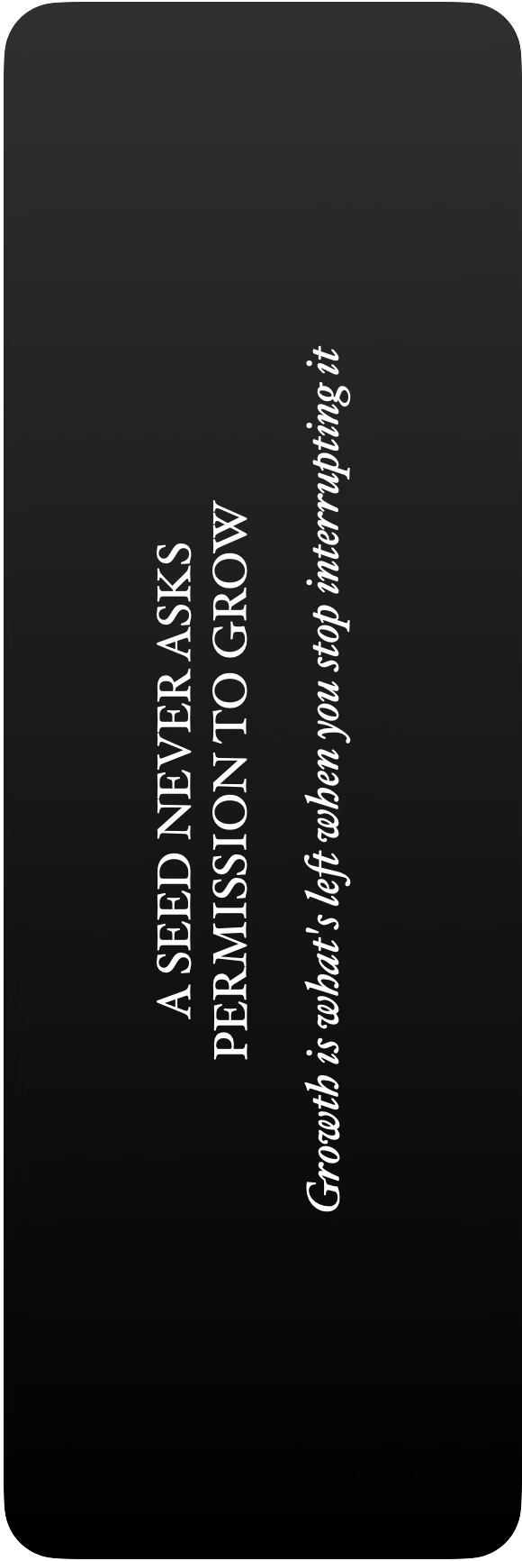 The Still Point — heavyweight 18pt soft-touch bookmark, reverse design