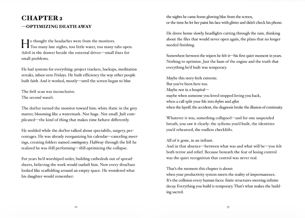 Sample page spread from RADIX — Part I